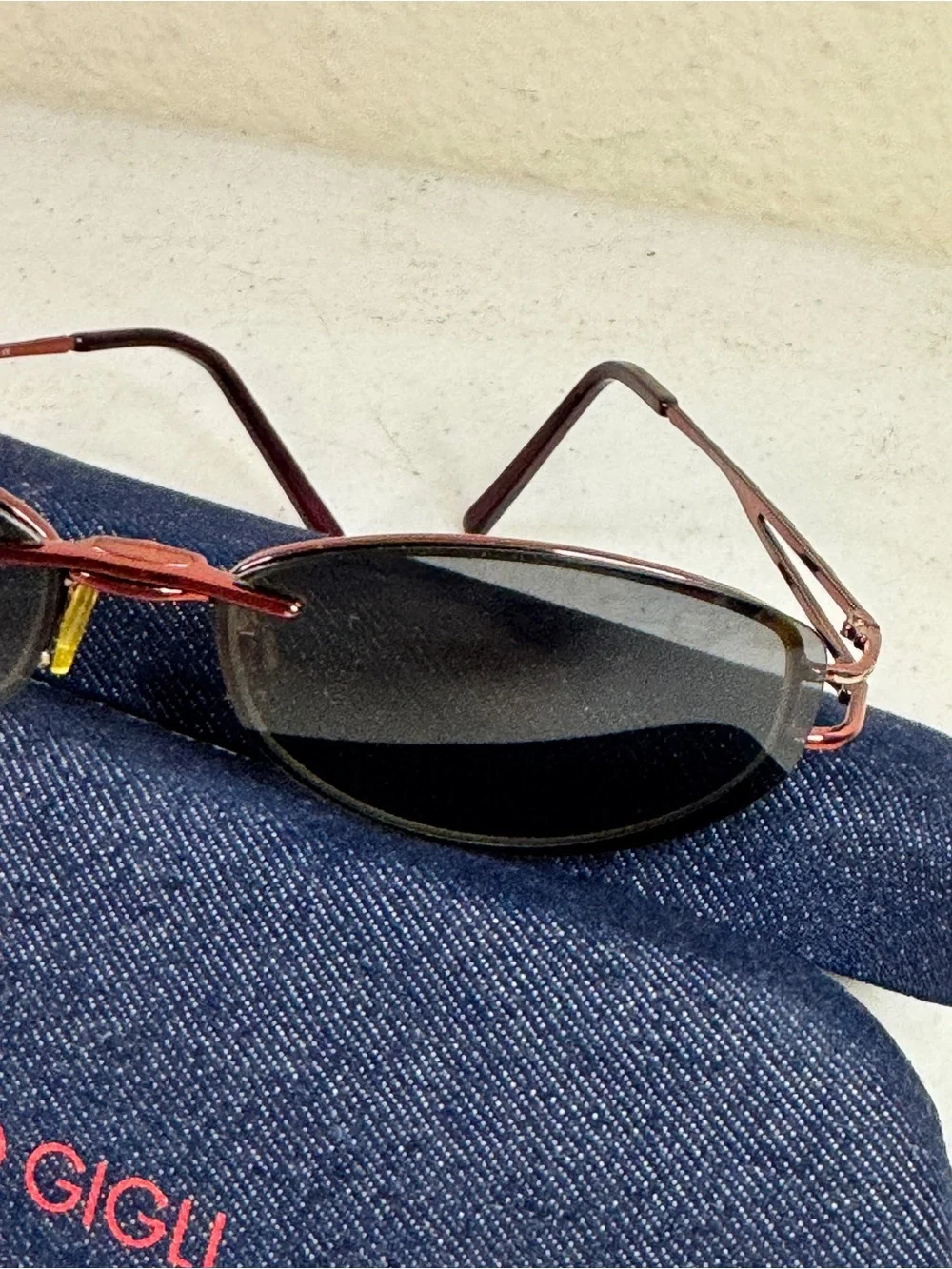Romeo Gigli Oval glasses and clip on Sunglasses in Burgundy with Black Lenses